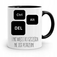 Kubek Czarny Informatyka Programisty Ctrl Alt Del Z Nadrukiem Ze Zdjęciem