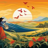 Plakat 70x70cm Prostota Życia Wiejskiego