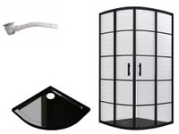 Kabina prysznicowa BLACK LOFT czarna w szprosy 80