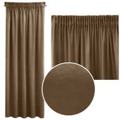 Zasłona gotowa na taśmie SIBEL 140x270 Eurofirany brązowa