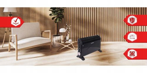 Grzejnik elektryczny konwektorowy Mocny z termostatem Turbo Timer na Arena.pl