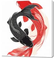 Obraz 90x100cm Yin i Yang Koi