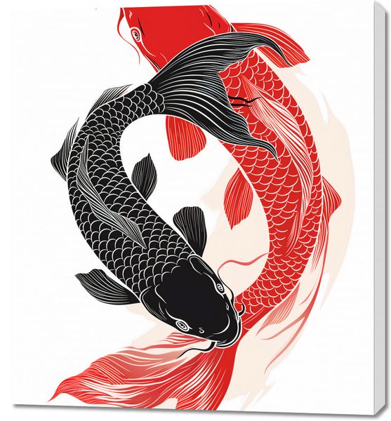 Obraz 90x100cm Yin i Yang Koi zdjęcie 1