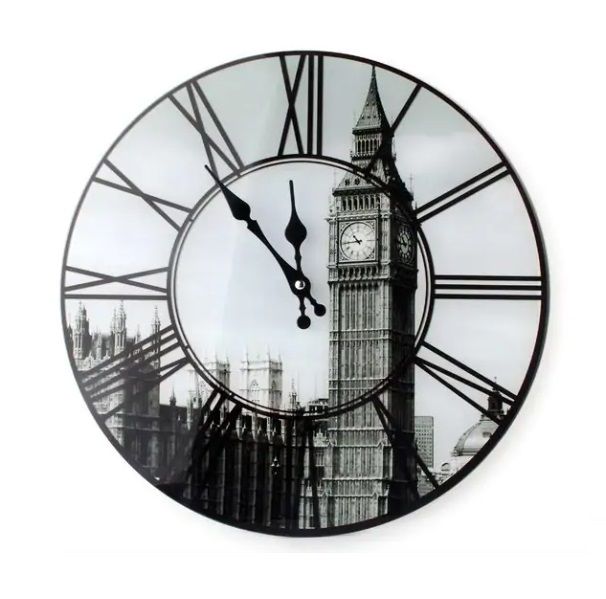 zegar ścienny szklany 30x4cm big ben zdjęcie 1