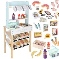 Drewniany Stragan Sklep Zabawkowy dla Dzieci Supermarket z Akcesoriami