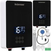 PODGRZEWACZ WODY PRZEPŁYWOWY CZARNY ELEKTRYCZNY 6000W + AKCESORIA SŁUCHAWKA