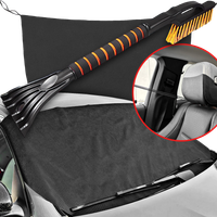 Osłona Antyszronowa Na Szybę Mata Z Gumkami Szczotko Skrobaczka 65CM