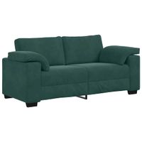 Sofa dwuosobowa, ciemnozielona, 140 cm, aksamit