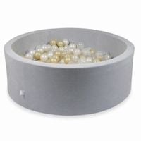 Suchy basen 110x40cm Velvet Soft Jasnoszary z piłeczkami 500szt (przezroczyste, jasnozłote, perłowe)