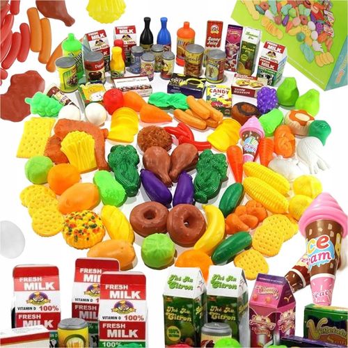 WARZYWA OWOCE PRODUKTY SPOŻYWCE DO KUCHNI DLA DZIECI PLASTIKOWE 120 el. na Arena.pl