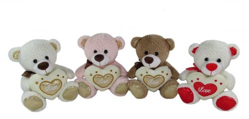 Miś z sercem 17 cm, mix wzorów   M3539 na Arena.pl