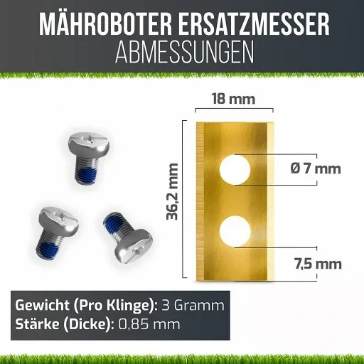 NOŻE DO PARKSIDE ROBOTA KOSZĄCEGO PMRA PMRDA A1 TYTANOWE PREMIUM 9 szt. zdjęcie 9
