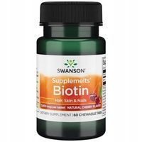 Swanson BIOTYNA 5000 MCG 60 TABLETEK DO SSANIA MOCNE PAZNOKCIE WŁOSY SKÓRA