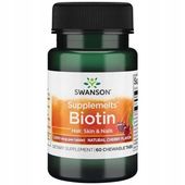 Swanson BIOTYNA 5000 MCG 60 TABLETEK DO SSANIA MOCNE PAZNOKCIE WŁOSY SKÓRA