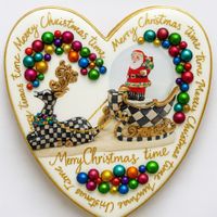 CIASTKO LUKROWANE SANTA CLAUS BOŻE NARODZENIE ROZ.L SERCE RĘCZNIE ROBIONE