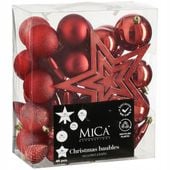 BOMBKI CHOINKOWE plastikowe KULA OZDOBA BOMBKA CZUBEK Zestaw 40 szt MICA