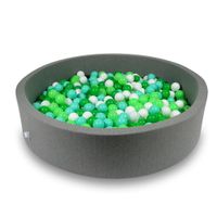Suchy basen 130x30cm szary z piłeczkami 600szt (białe, seledynowe, miętowe, zielone)