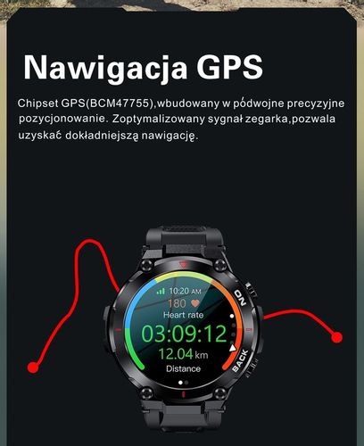 Smartwatch GRAVITY GT8-2 CZARNY Męski BRANSOLETA TĘTNO KALORIE SEN ROZMOWY na Arena.pl