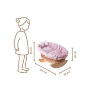 Bujane ŁÓŻECZKO KOŁYSKA Z WIKLINY DLA LALEK Z POŚCIELĄ 46X28 H 20/25 CM