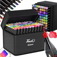 MARKERY ALKOHOLOWE TOUCH FLAMASTRY 80 SZT Mazaki Pisaki Dwustronne + TORBA