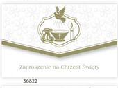 zaproszenie na chrzest z gołębiem