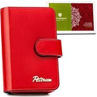 modny portfel damski w kolorze czerwonym wykonany ze skóry naturalne