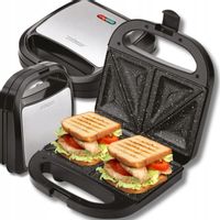 OPIEKACZ DO KANAPEK ZELMER ZSM7710 CZARNY/INOX TOSTY SANDWICH 750W 2 KROMKI