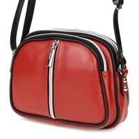 Czerwona Trzykomorowa Listonoszka Damska Skórzana K53