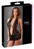 cottelli lingerie sukienka koronkowa z łańcuszkami i stringi czarne xl