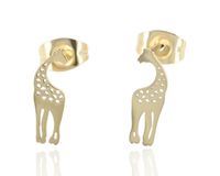 Kolczyki na sztyfcie Żyrafa Stal nierdzewna