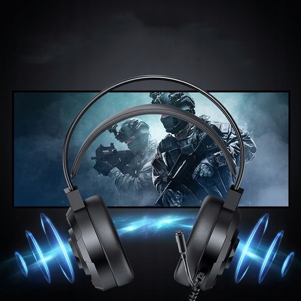 SŁUCHAWKI Z MIKROFONEM GAMINGOWE DO GRANIA DLA GRACZY NAUSZNE RGB USB 7.1 zdjęcie 6