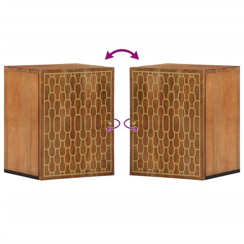 Szafka ścienna do łazienki, 38x33x48 cm, lite drewno mango na Arena.pl