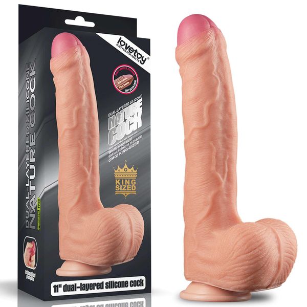 11"" Dual Layer Platinum Silicone Cock zdjęcie 1