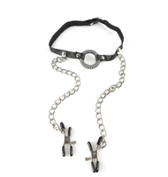 zaciski na sutki fetish fantasy series o-ring gag nipple clamps pipedream