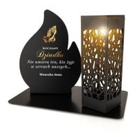 LAMPION ZNICZ Solarny LED z DEDYKACJĄ DLA DZIADKA DEKORACJA GRÓB