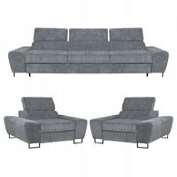 Zestaw mebli wypoczynkowych salonu Savio Sofa 3os fotele szare Family Meble