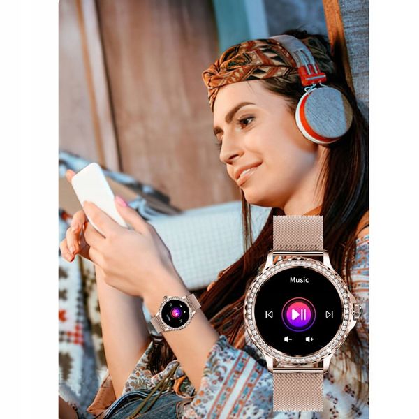 SMARTWATCH DAMSKI ZEGAREK Z FUNKCJĄ ROZMOWY NX1 SILVER MENU PL zdjęcie 12