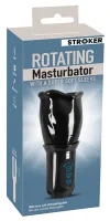 stroker rotating - czarna maszyna intymna z 4 trybami i miękkim rękawem