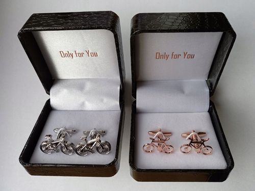 Spinki do mankietów EXC Złote Ślubne pozłacane masa perłowa w pięknym Etui na Arena.pl