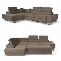 Narożnik rogówka rozkładany f spania Bosso lewy Family meble brązowy welur