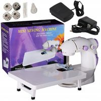 MINI MASZYNA DO SZYCIA Z AKCESORIAMI + PEDAŁ + LED + STOLIK