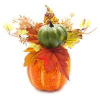 STROIK JESIENNY DYNIA Z LIŚĆMI JESIENNA DEKORACJA DUŻY STROIK NA STÓŁ 30cm