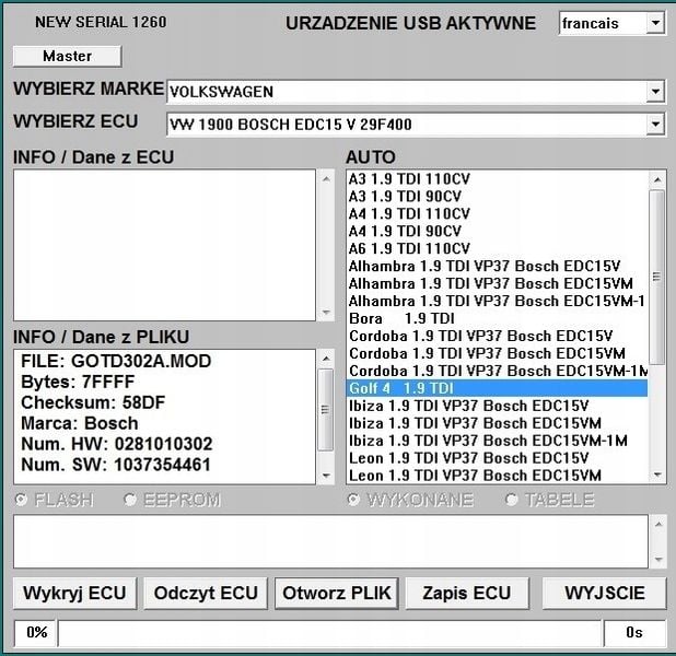 GALLETTO KABEL CHIP TUNING 1260 WSADY INTERFEJS ADAPTER VAG MAPY SOFT OBD2 zdjęcie 11