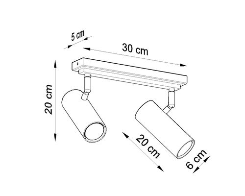 Reflektorowa LAMPA sufitowa Direzione SL.0500 Sollux regulowana OPRAWA listwa spot tuby czarne na Arena.pl
