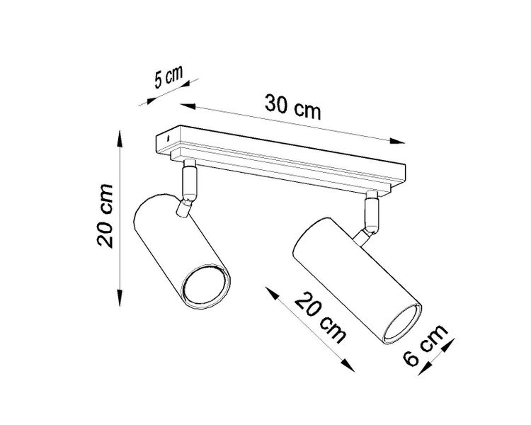 Reflektorowa LAMPA sufitowa Direzione SL.0500 Sollux regulowana OPRAWA listwa spot tuby czarne zdjęcie 4