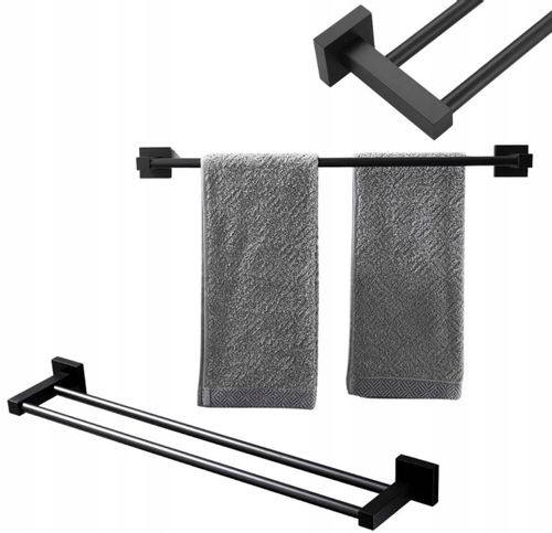 Wieszak Ścienny Łazienkowy Na Ręczniki Czarny 40Cm na Arena.pl