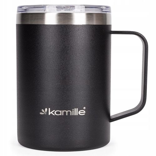 KUBEK TERMICZNY stalowy TERMOS do kawy herbaty z uchwytem KAMILLE 360ml na Arena.pl