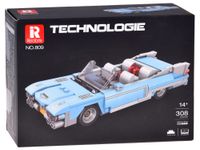 ZESTAW BŁĘKITNE AUTO KLOCKI DO UKŁADANIA