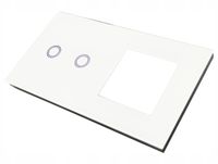 2 x WŁĄCZNIK ŚWIATŁA GNIAZDO GNIAZDKO PANEL BIAŁY 2+1