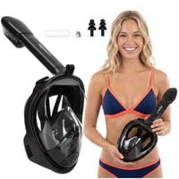 Maska do nurkowania L/XL pełnotwarzowa, z rurką, AntiFog, DryTop do snorkelingu regulowana